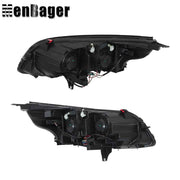 DURAFORCE Headlights Halogen W/O Bulb Black For Chevy Malibu 2013 14 2015 Headlamps