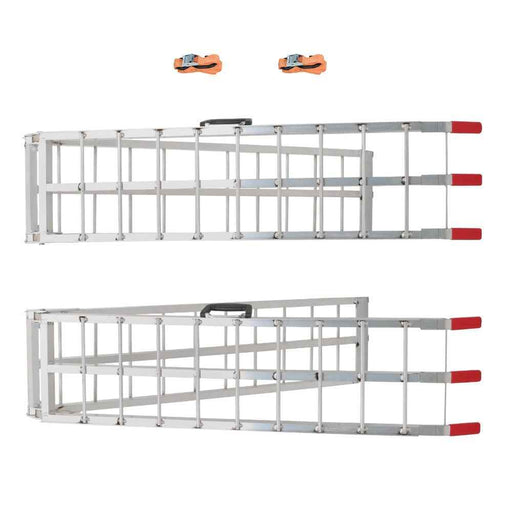 DURAFORCE 2× 7.5' Aluminum Folding Loading Ramps For ATV UTV Truck Motorcycle Lawn Mower
