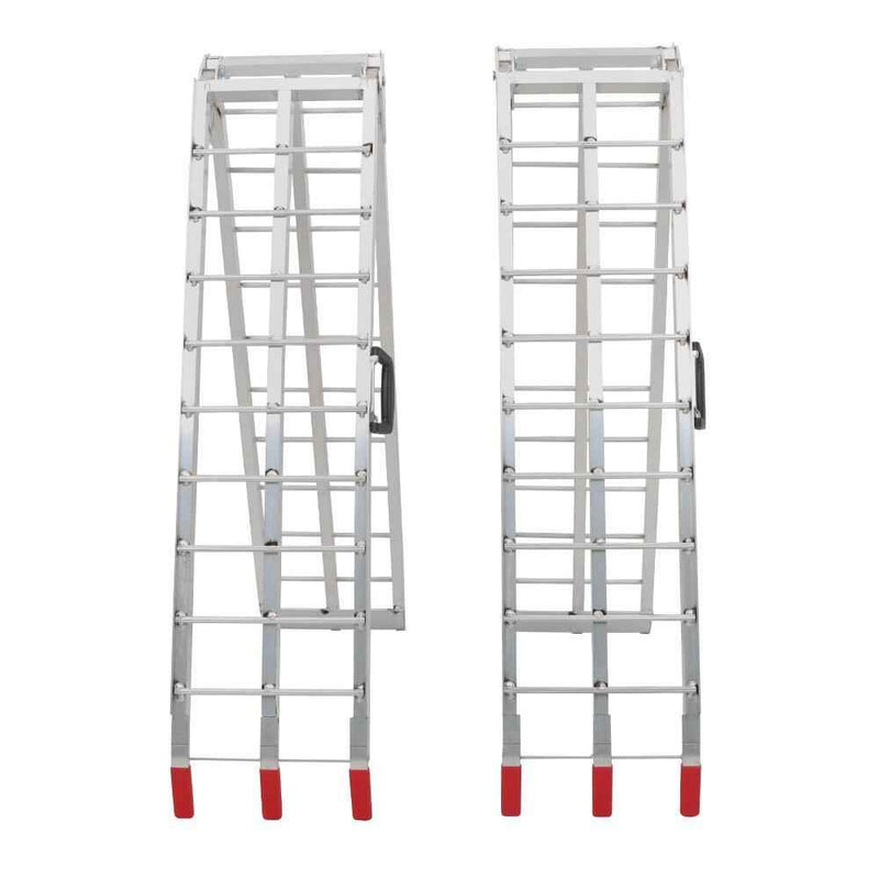 DURAFORCE 2× 7.5' Aluminum Folding Loading Ramps For ATV UTV Truck Motorcycle Lawn Mower