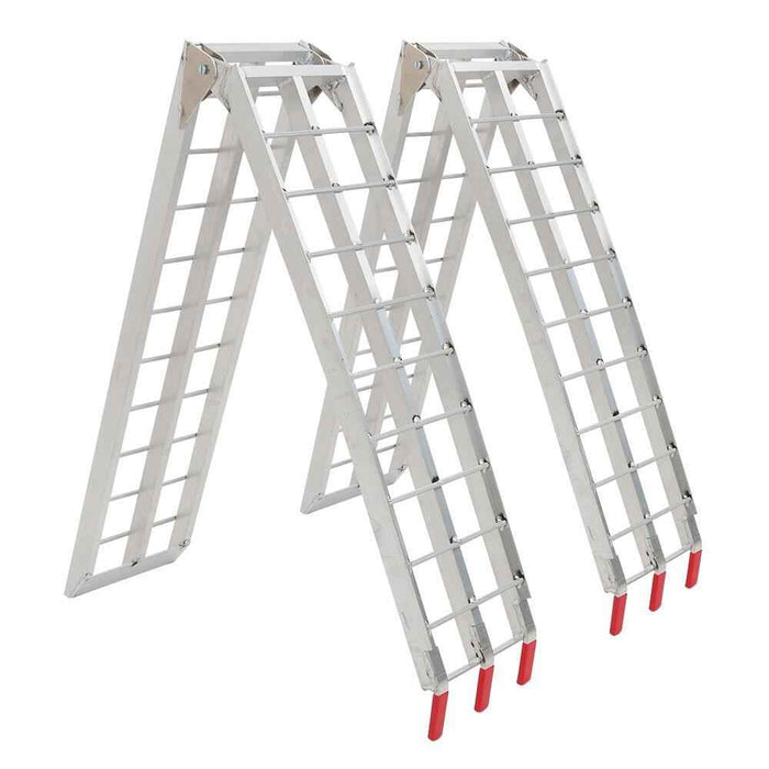 DURAFORCE 2× 7.5' Aluminum Folding Loading Ramps For ATV UTV Truck Motorcycle Lawn Mower