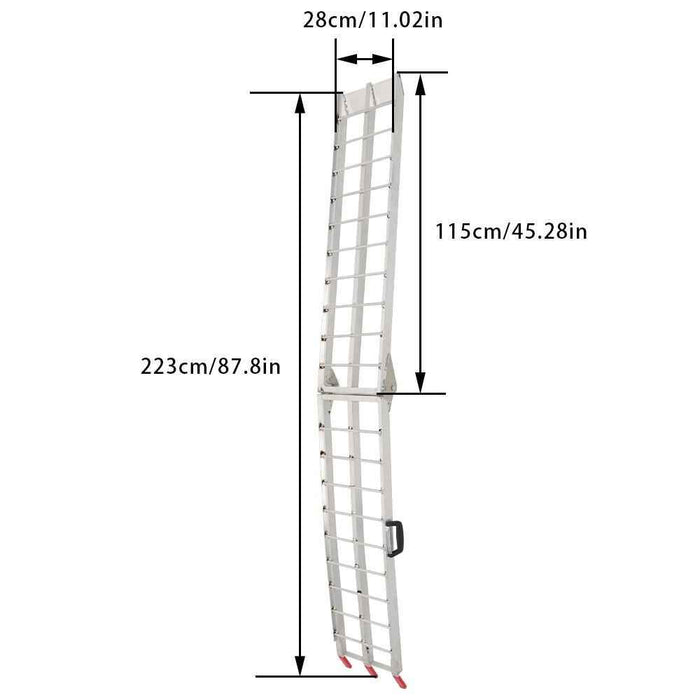 DURAFORCE 2× 7.5' Aluminum Folding Loading Ramps For ATV UTV Truck Motorcycle Lawn Mower