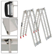 DURAFORCE 2× 7.5' Aluminum Folding Loading Ramps For ATV UTV Truck Motorcycle Lawn Mower