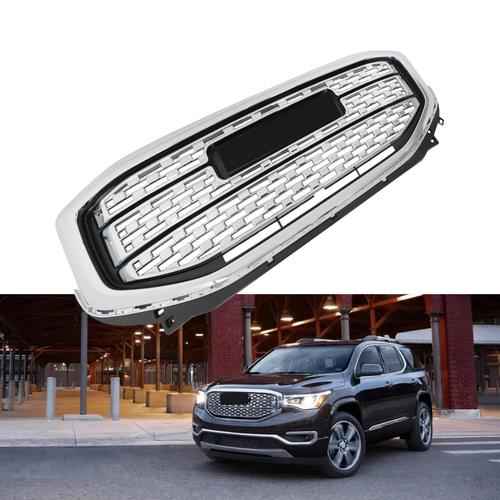 DURAFORCE Front Upper Grille Assembly Chrome Bumper Grill For 17 18 2019 GMC Acadia DENAL