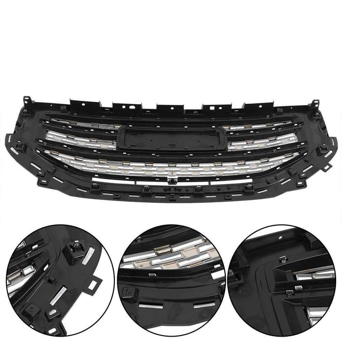 DURAFORCE Front Upper Grille Assembly Chrome Bumper Grill For 17 18 2019 GMC Acadia DENAL
