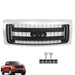 DURAFORCE For 2009-2014 Ford F150 Front Upper Grille Silver Black Grill DL3Z-8200-CPTM