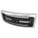 DURAFORCE For 2009-2014 Ford F150 Front Upper Grille Silver Black Grill DL3Z-8200-CPTM