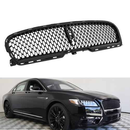 DURAFORCE W/Camera Hole Front Grille Gloss Black For 2017 2018 19 2020 Lincoln Continental