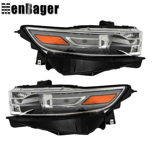 DURAFORCE Headlight Headlamp Halogen W/Gray Trim For 2013-2016 Ford Taurus Left&Right Side