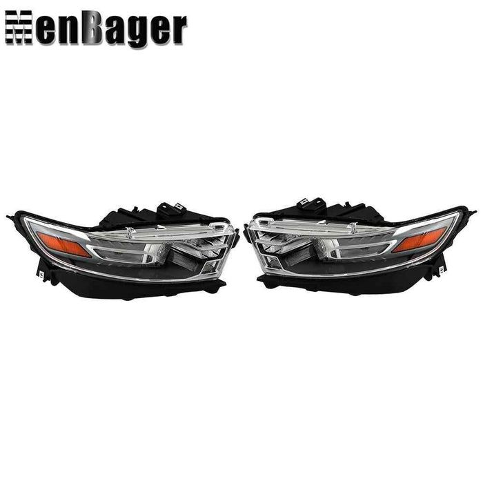 DURAFORCE Headlight Headlamp Halogen W/Gray Trim For 2013-2016 Ford Taurus Left&Right Side