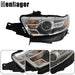 DURAFORCE Headlight Headlamp Halogen W/Gray Trim For 2013-2016 Ford Taurus Left&Right Side