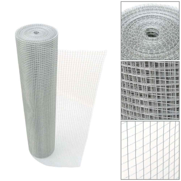 DURAFORCE Galvanized Welded Wire Fence 1/2" 48in×100ft 19-Gauge Chicken Rabbit Mesh