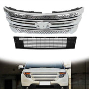 DURAFORCE For Ford Explorer 2011 2012-2015 Lower Grille&Front Upper Chrome Grille Assembly