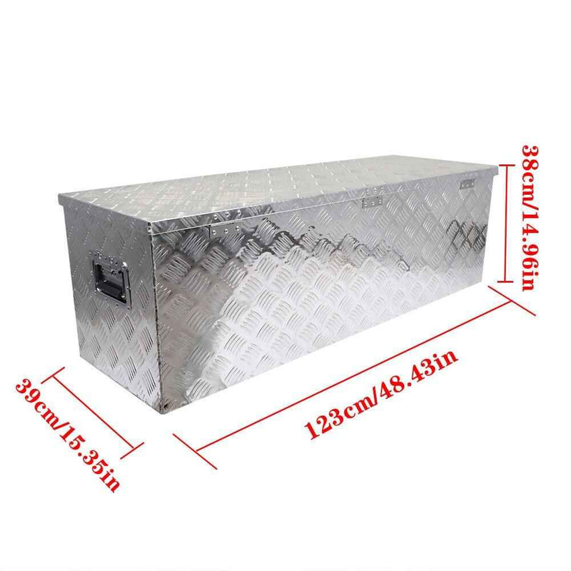 DURAFORCE 49" Cuboid Aluminum Truck Tool Box for ATV Garage Pickup Flatbed Trailer Storage
