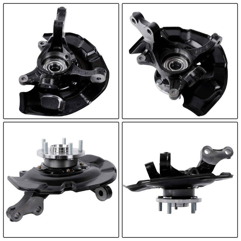 DURAFORCE Pair of Steering Knuckle and Wheel Hub Bearing Front Side For Lexus ES350 07-12