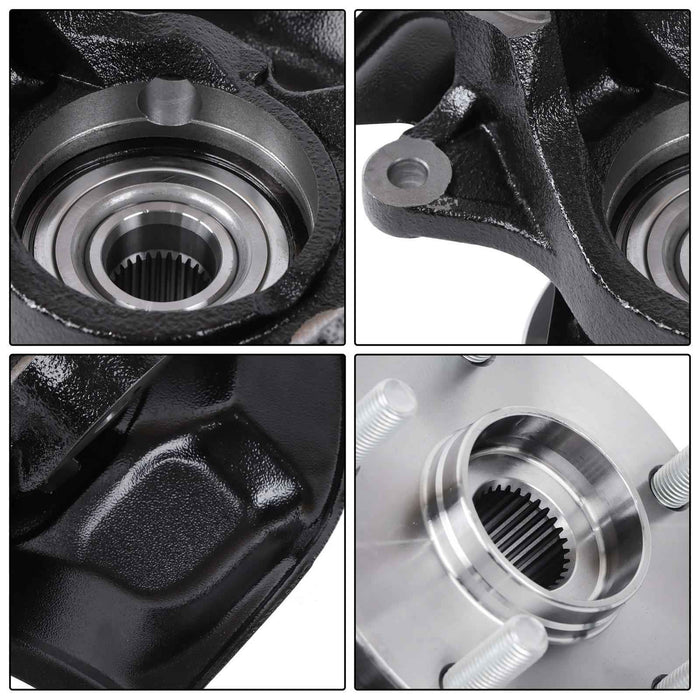 DURAFORCE Pair of Steering Knuckle and Wheel Hub Bearing Front Side For Lexus ES350 07-12