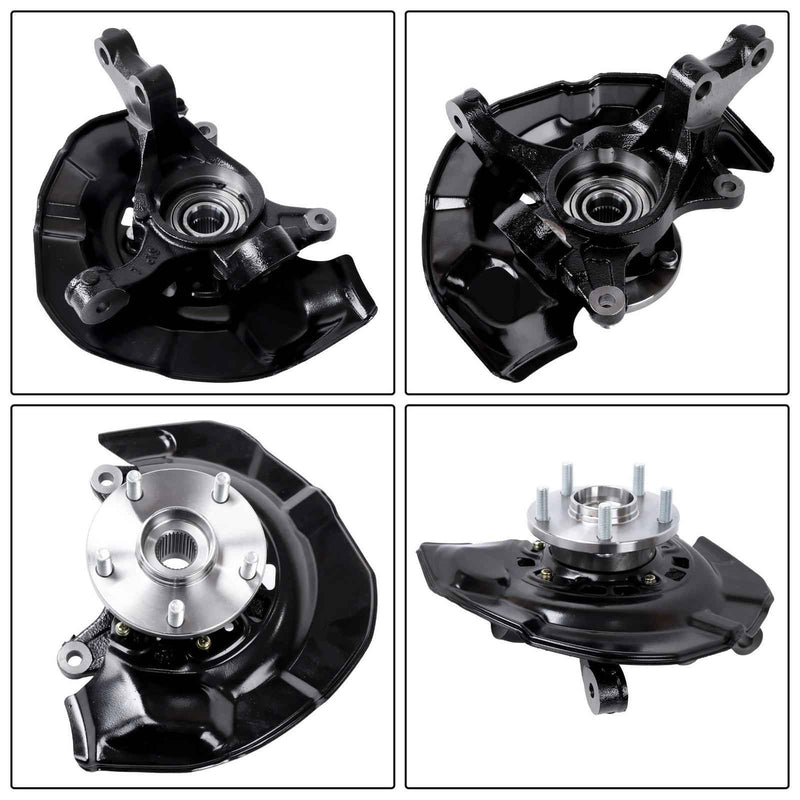 DURAFORCE Pair of Steering Knuckle and Wheel Hub Bearing Front Side For Lexus ES350 07-12