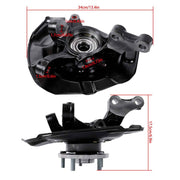 DURAFORCE Pair of Steering Knuckle and Wheel Hub Bearing Front Side For Lexus ES350 07-12