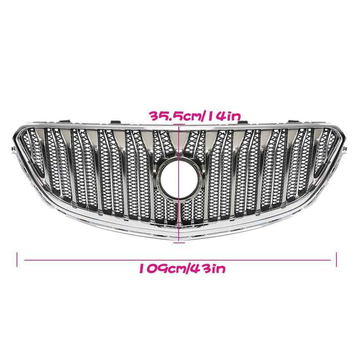 DURAFORCE Front Upper Bumper Grill Grille 84055812 For Buick Enclave 2013-2016 2017 Chrome