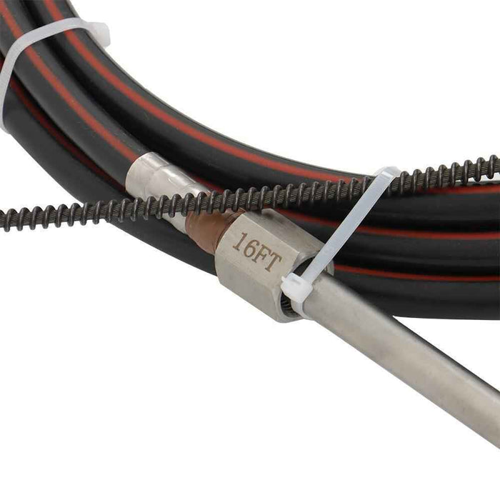 DURAFORCE New 16Ft Outboard Boat Rotary Steering System Kit With 12.4" Steering Wheel