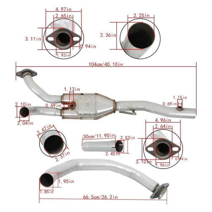 DURAFORCE Y Pipe Catalytic Converter Set For 96-99 Dodge Ram 1500 2500 3500 3.9L 5.2L 5.9L