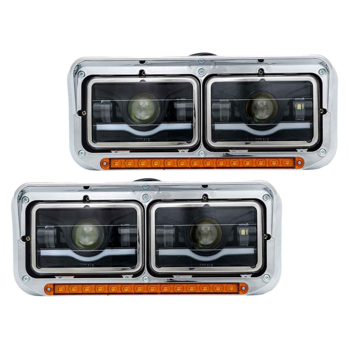 DURAFORCE Lamp For Kenworth W900 1981-2019 For Western Star LED DRL Projector Headlights
