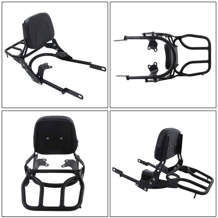 DURAFORCE For Bonneville T100 T120/Black Backrest Sissy Bar w/ Luggage Rack 2016-2024 US