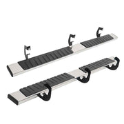 DURAFORCE Silver Side Steps For Chevy Silverado 1500 Double Cab 19-2023 Running Boards 6"