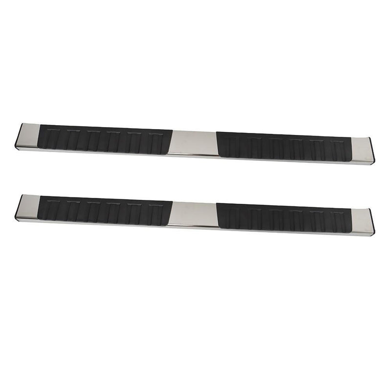 DURAFORCE Silver Side Steps For Chevy Silverado 1500 Double Cab 19-2023 Running Boards 6"