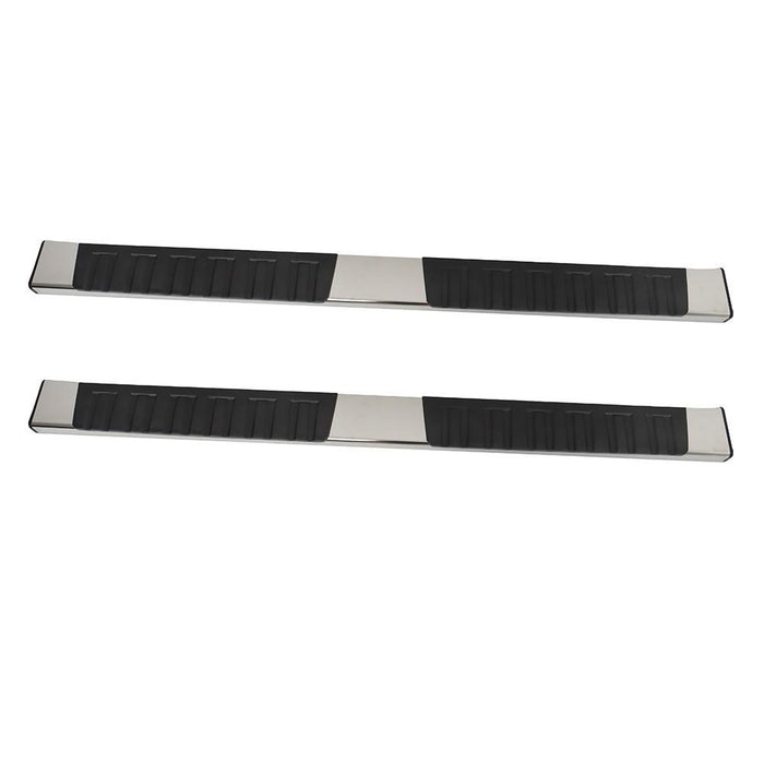 DURAFORCE Silver Side Steps For Chevy Silverado 1500 Double Cab 19-2023 Running Boards 6"