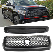 DURAFORCE For Toyota Tundra 2014-2020 Hood Bulge Molding Grill+Front Grille Glossy Black