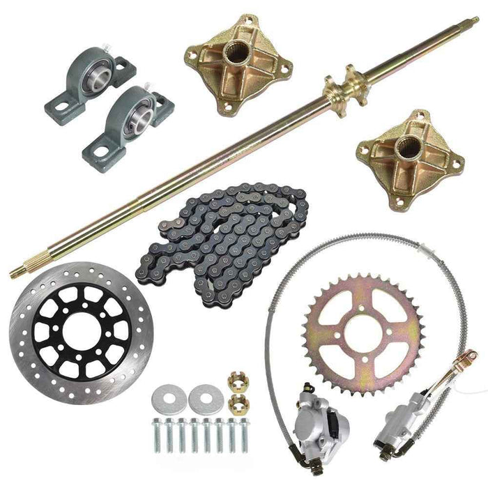 DURAFORCE Live Axle Kit 44" w/ Brake Assembly Chain Sprocket For Go Kart Quad ATV US New