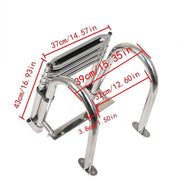 DURAFORCE Durable 4 Step Stainless Steel Telescoping Boat Ladder Foldable Premium USA