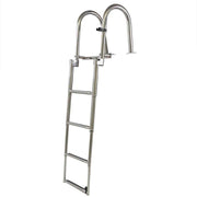 DURAFORCE Durable 4 Step Stainless Steel Telescoping Boat Ladder Foldable Premium USA