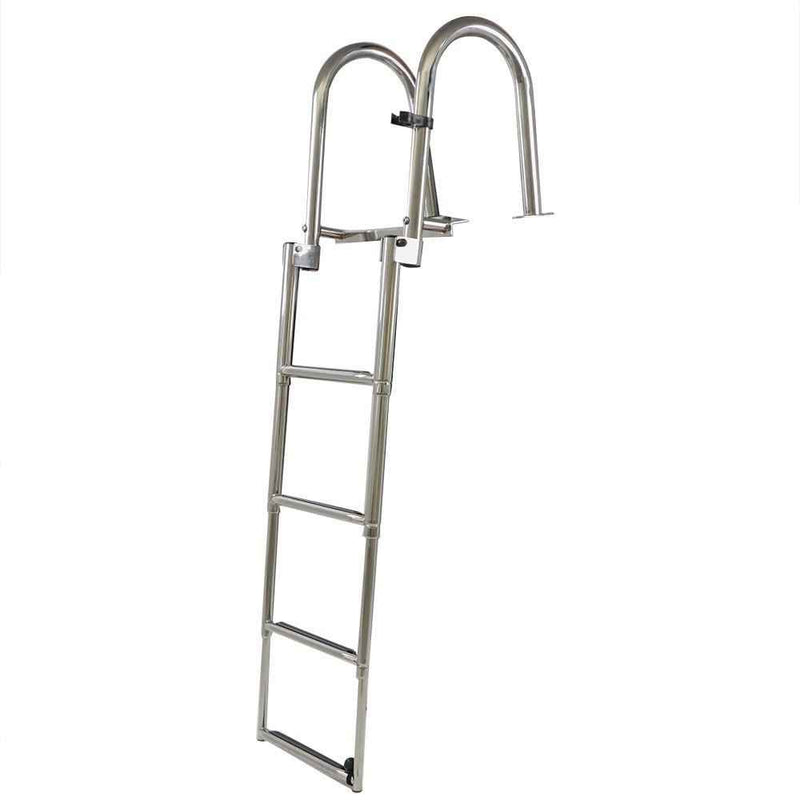 DURAFORCE Durable 4 Step Stainless Steel Telescoping Boat Ladder Foldable Premium USA