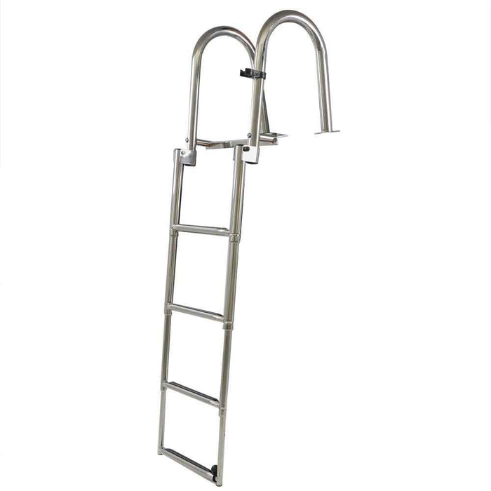 DURAFORCE Durable 4 Step Stainless Steel Telescoping Boat Ladder Foldable Premium USA