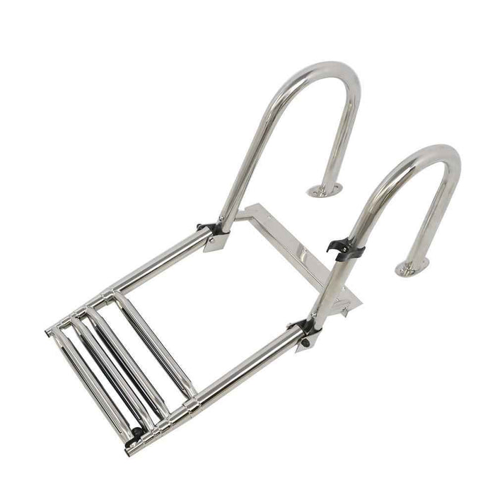 DURAFORCE Durable 4 Step Stainless Steel Telescoping Boat Ladder Foldable Premium USA