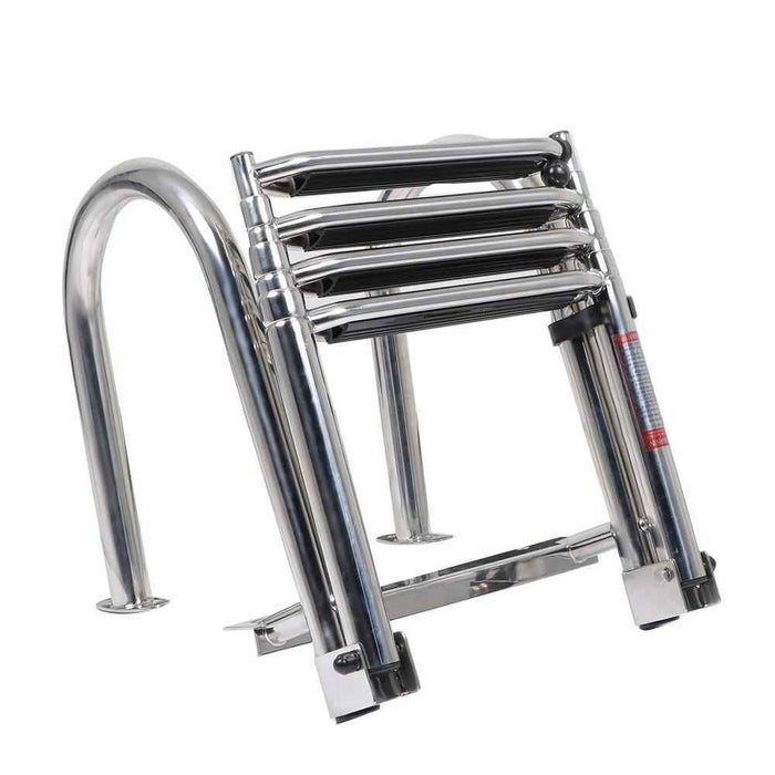 DURAFORCE Durable 4 Step Stainless Steel Telescoping Boat Ladder Foldable Premium USA