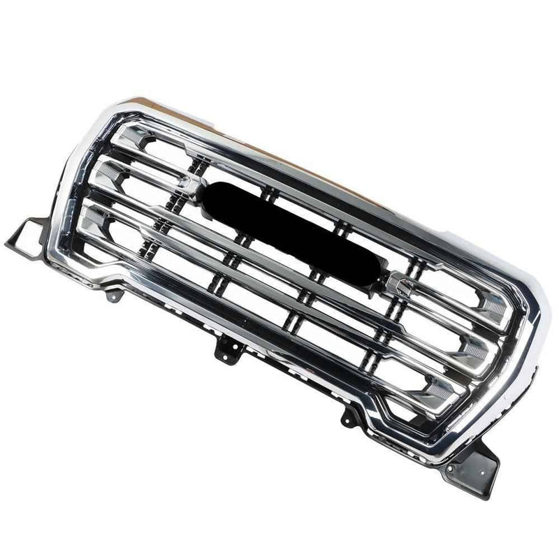 DURAFORCE Grill Front Upper Bumper Grille Chrome For GMC Sierra 1500 SLT 2019 2020 2021