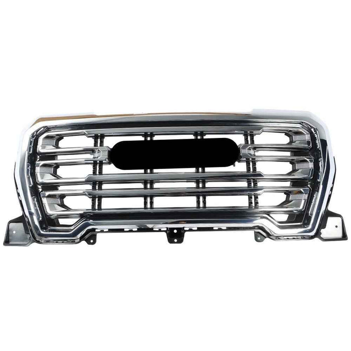 DURAFORCE Grill Front Upper Bumper Grille Chrome For GMC Sierra 1500 SLT 2019 2020 2021