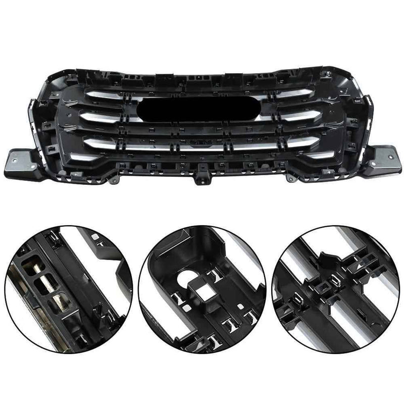 DURAFORCE Grill Front Upper Bumper Grille Chrome For GMC Sierra 1500 SLT 2019 2020 2021