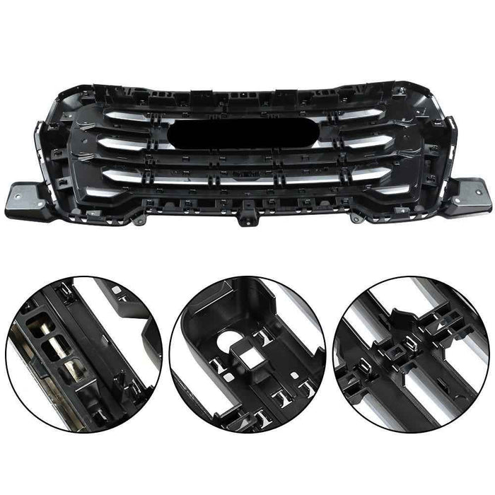 DURAFORCE Grill Front Upper Bumper Grille Chrome For GMC Sierra 1500 SLT 2019 2020 2021