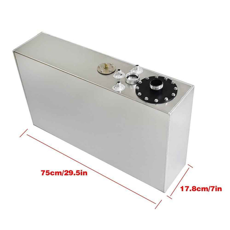 DURAFORCE 17 Gallon/64L Slim Aluminum Race/Drift Fuel Cell Gas Tank+Level Sender