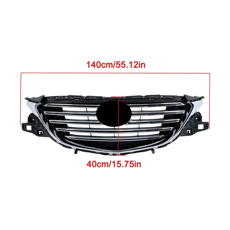 DURAFORCE Front Bumper Upper Grille For Mazda CX9 2016-22 Plastic Black+Chrome TK49-50712