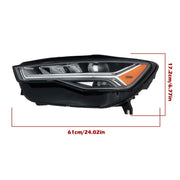 DURAFORCE Driver LED Headlight For Audi A6 S6 2016 2017 2018 Without Matrix Module Black