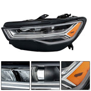 DURAFORCE Driver LED Headlight For Audi A6 S6 2016 2017 2018 Without Matrix Module Black