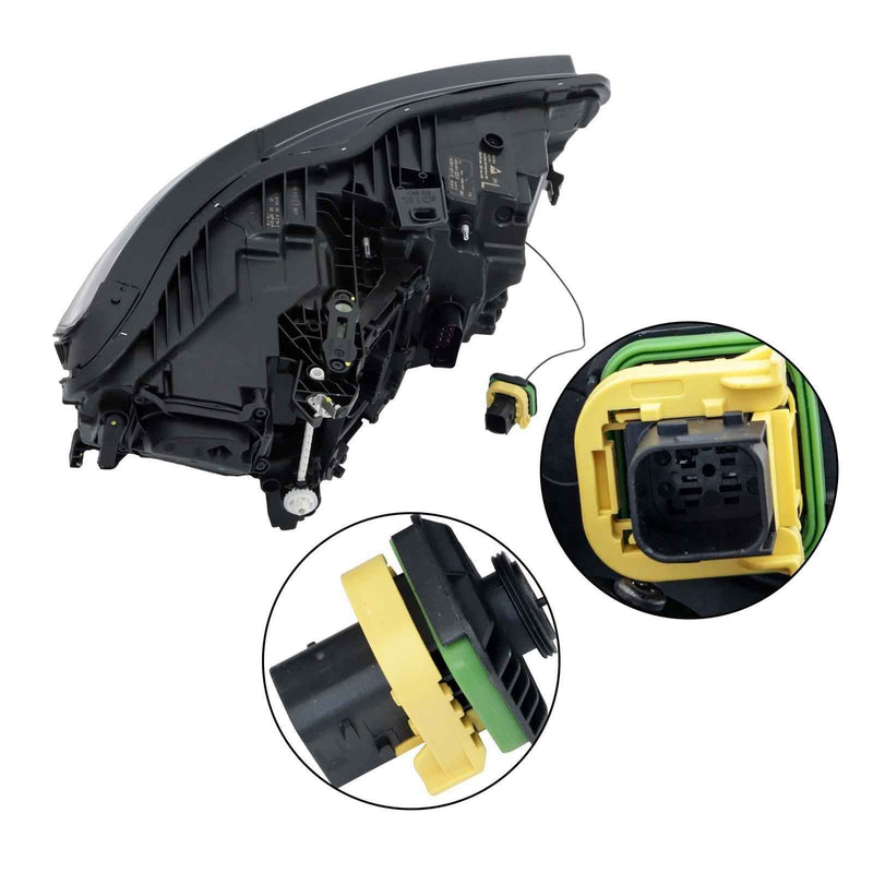 DURAFORCE Driver LED Headlight For Audi A6 S6 2016 2017 2018 Without Matrix Module Black