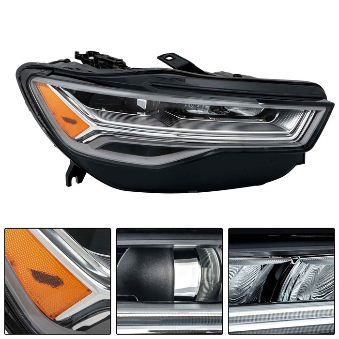 DURAFORCE Headlight Headlamp For 16 17 2018 Audi A6 S6 Without Matrix Module Right LED