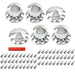 DURAFORCE Chrome Hub Cover Kit 33mm Axle Covers Spiked Front & Rear Semi Truck Wheel