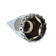 DURAFORCE Chrome Hub Cover Kit 33mm Axle Covers Spiked Front & Rear Semi Truck Wheel