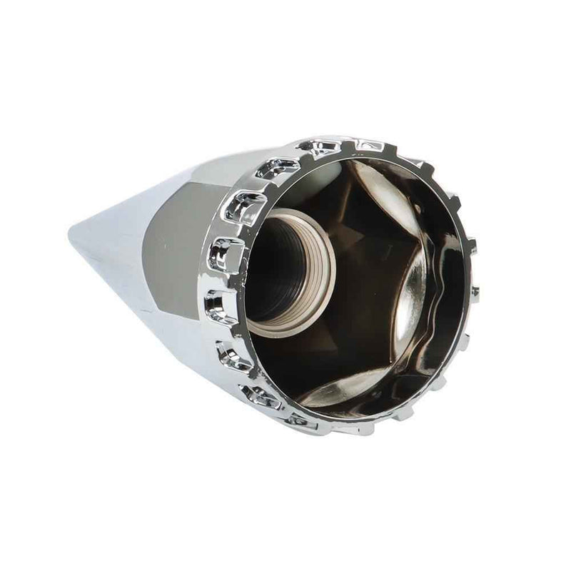 DURAFORCE Chrome Hub Cover Kit 33mm Axle Covers Spiked Front & Rear Semi Truck Wheel